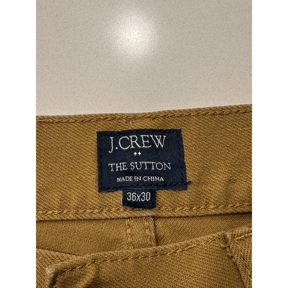 J.Crew The Sutton A8933 Pants Mens 36x30 Mustard Yellow Cotton Trousers